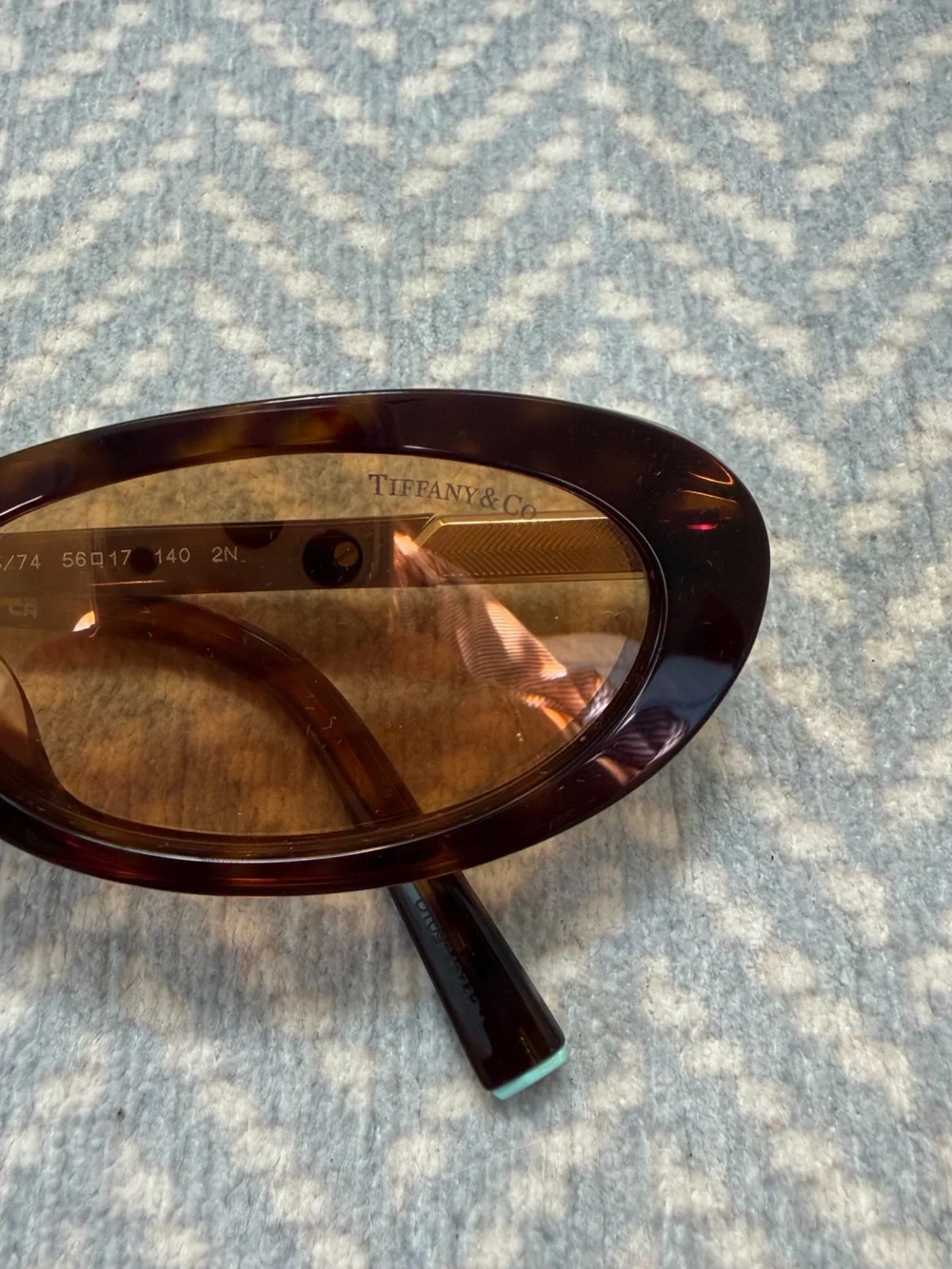 Tiffany & Co. Oval Sunglasses with Brown Lenses and Black Frames